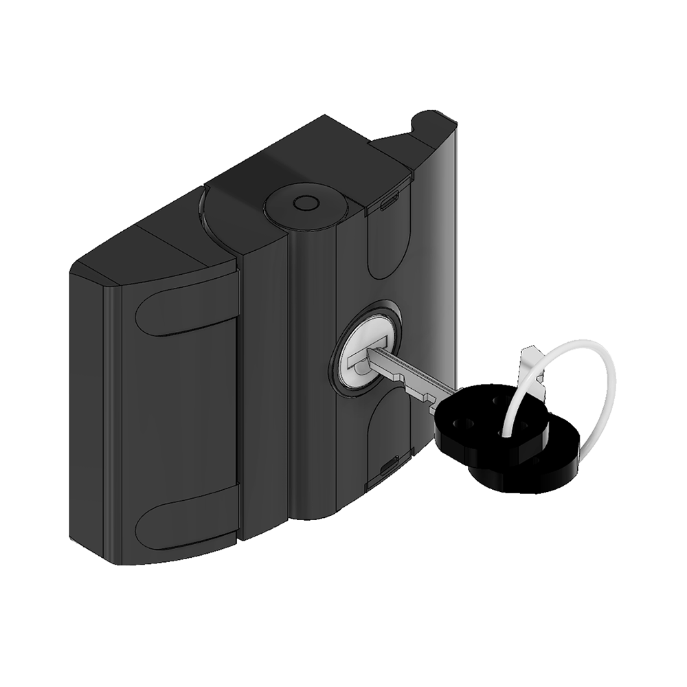 50-300-3 MODULAR SOLUTIONS DOOR PART<BR>COMPACT SLAM LATCH, BLACK POWDER COAT, LOCKING KEY 1333 W/HARDWARE